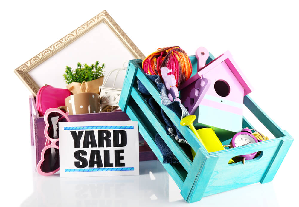 yard sale before moving